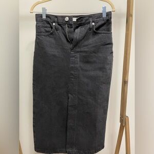 Black cotton mango denim skirt